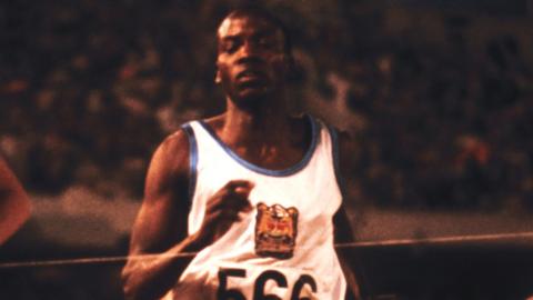 Wilson Kiprugut in action in the 800m final at the 1968 Mexico Olympics