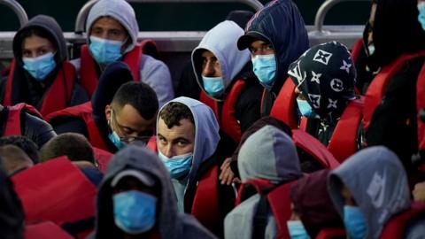 Migrants arriving at Dover