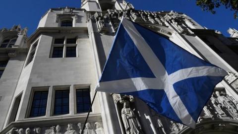 a saltire outside the court