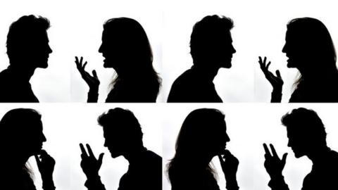 Female and male silhouettes