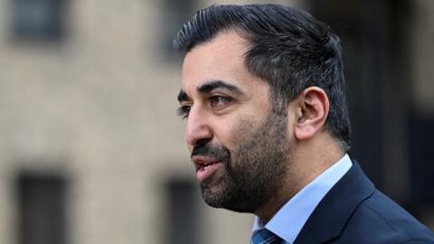 Scotland's First Minister Humza Yousaf visits Hillcrest Homes housing development in Dundee, Scotland, Britain, on 26 April 2024