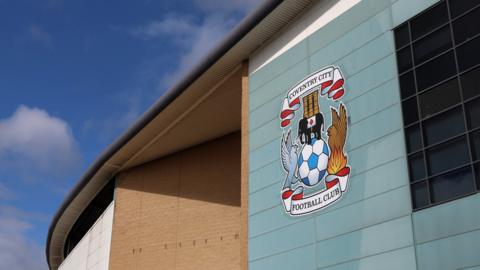 Coventry City crest on the CBS Arena