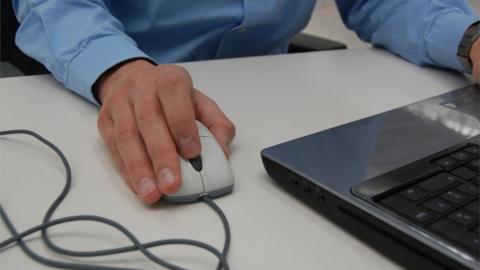 Man using computer