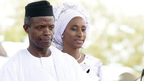 Nigerian Vice-President Yemi Osinbajo beside his wife Dolapo - 2018