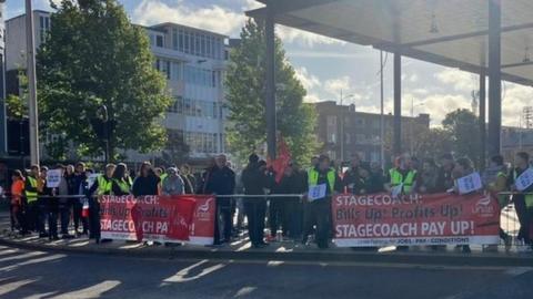 Stagecoach drivers on strike
