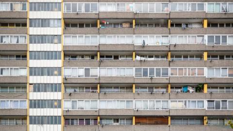 File photo of council flats on Walworth estate in south-east London.