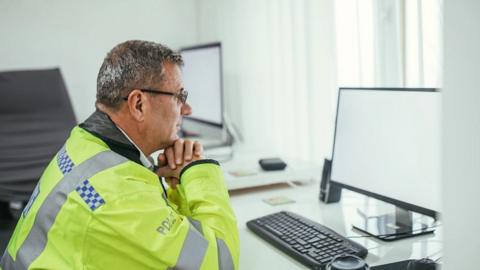 Stock image of a police officer