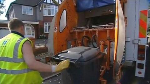 Bin being taken out