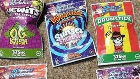 Packets of cannabis made to look like sweets