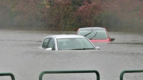 Cars submerged in Oban