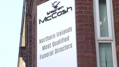 Sign at Stephen McCosh's funeral parlour