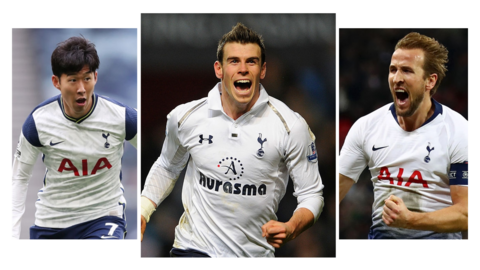 Tottenham's Son Heung-Min, Gareth Bale and Harry Kane