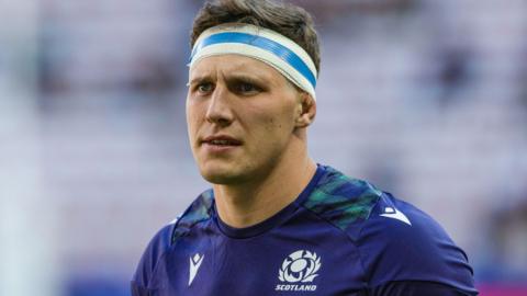 Scotland's Rory Darge during a Rugby World Cup match between Scotland and Tonga and the Stade De Nice