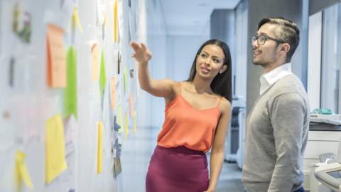 Man and woman in a workplace