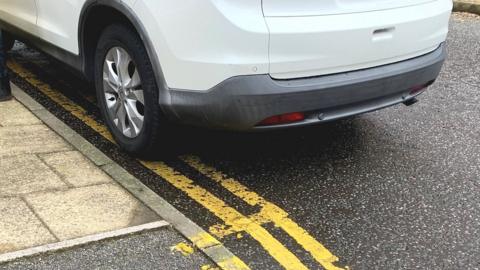 Parking on double yellow lines