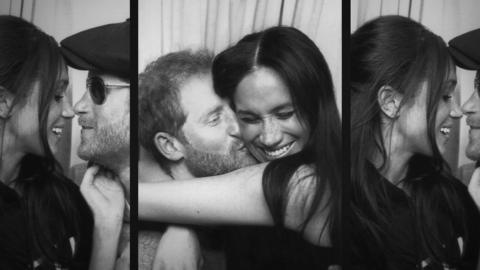 Duke of Sussex and Duchess of Sussex in photobooth