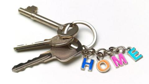 keys and keyring spelling word home