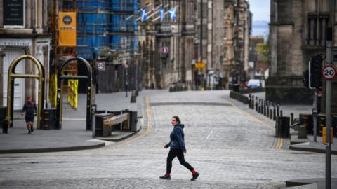 An empty Royal Mile in Edinburgh