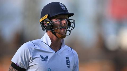 England captain Ben Stokes walks off after being dismissed