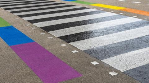 Rainbow zebra crossing