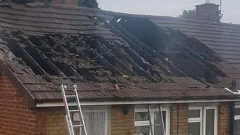 Roof damage in Sandiacre