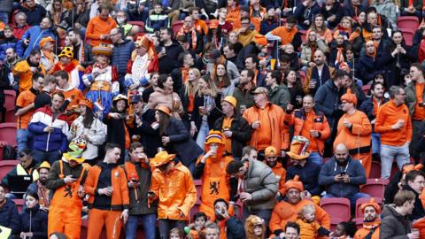 Netherlands fans inside the Cruijff Arena