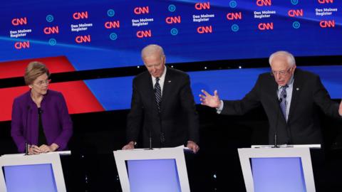 Warren, Biden and Sanders