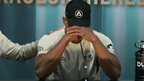 Anthony Joshua gets emotional at press conference