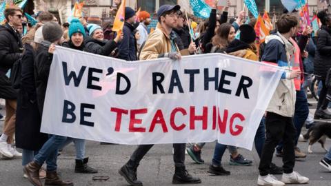 Teachers striking