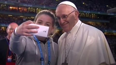Pope Francis taking a selfie