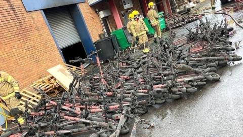 More than 200 Voi Scooters were recovered from the fire