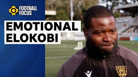 Maidstone Utd manager George Elokobi holds back tears