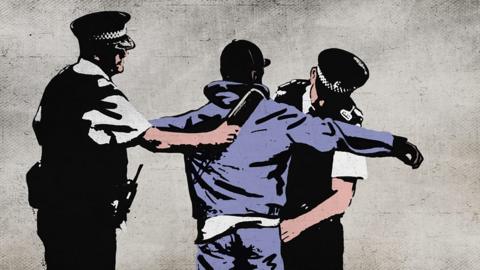 Spray paint of stop and search