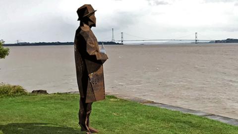 Statue overlooking the Severn estuary