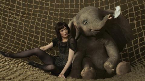 Eva Green as Colette with Dumbo the elephant