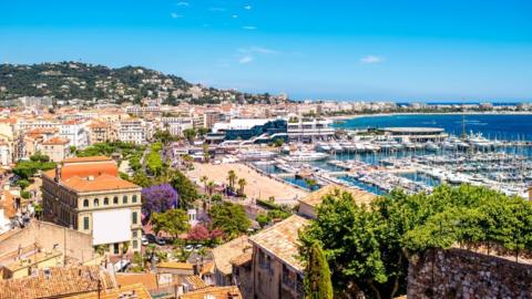 French riviera in Cannes city - stock photo