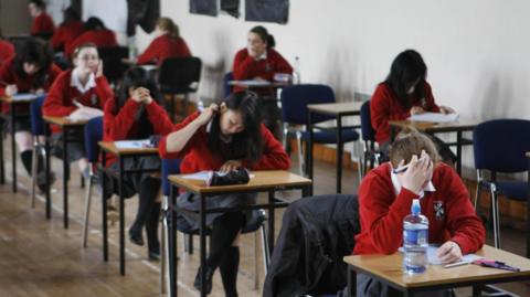 Pupils sitting exams