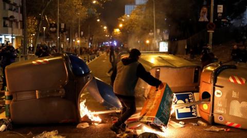 protest outside stadium