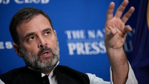 Rahul Gandhi speaks at the National Press Club on June 1, 2023 in Washington, DC