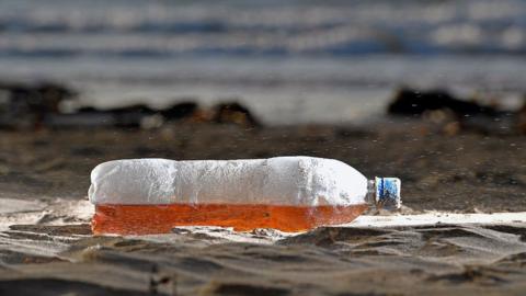 Bottle on beach