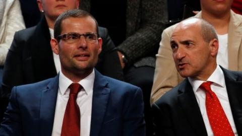Robert Abela and Chris Fearne attend outgoing Prime Minister and Labour Party leader Joseph Muscat's final speech