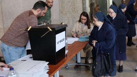 Polling station in Lisbon, Portugal, 10 March 2024