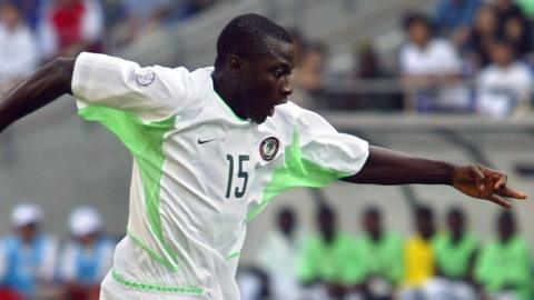 Nigeria's Justice Cristopher in action at the 2002 World Cup