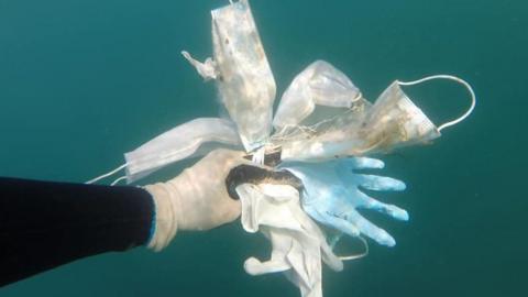 Soiled gloves and masks found off French coast