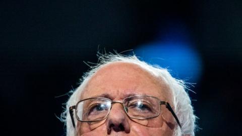 The top of Bernie Sanders' head