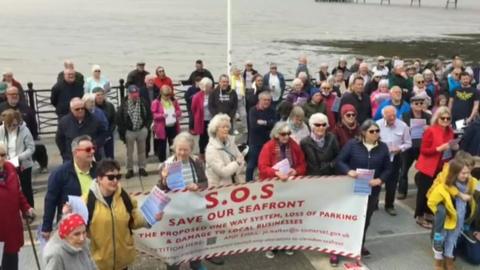 Campaigners on Clevedon Seafront
