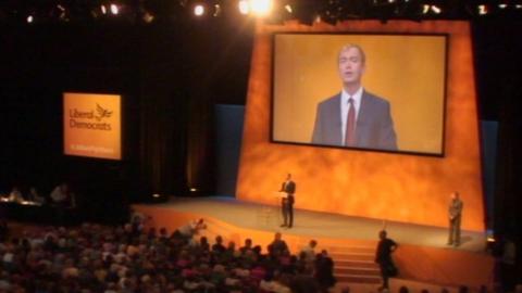 Tim Farron at Lib Dem conference