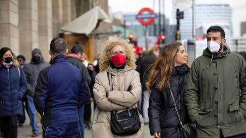 crowds with masks