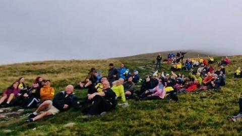 A group of the walkers on Blencathra