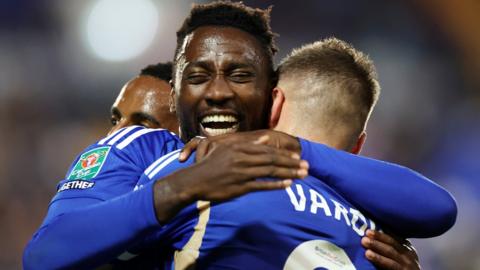 Leicester City's Wilfred Ndidi celebrates scoring